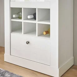 Best Wohnen Vitrinenschrank in Holzoptik Pinie weiß - Liancos