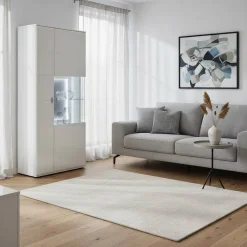 Best Wohnen Vitrinenschrank in Weiß & Anthrazit - Hazime