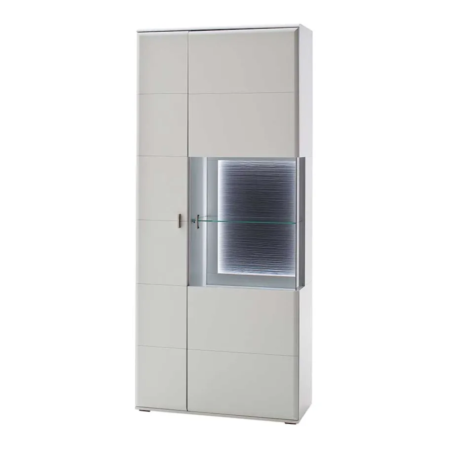 Best Wohnen Vitrinenschrank in Weiß & Anthrazit - Hazime