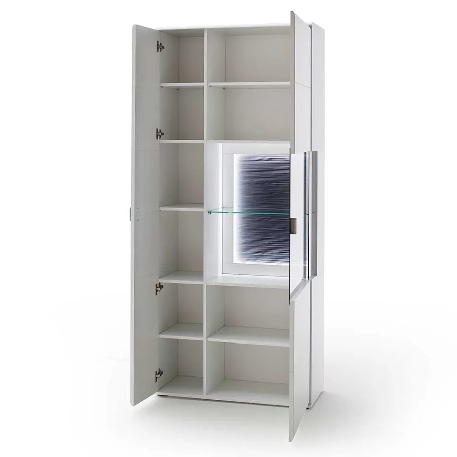 Best Wohnen Vitrinenschrank in Weiß & Anthrazit - Hazime