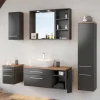 Hot Wohnen Wand Bad Möbel Kombi in Grau - Estregos (sechsteilig)