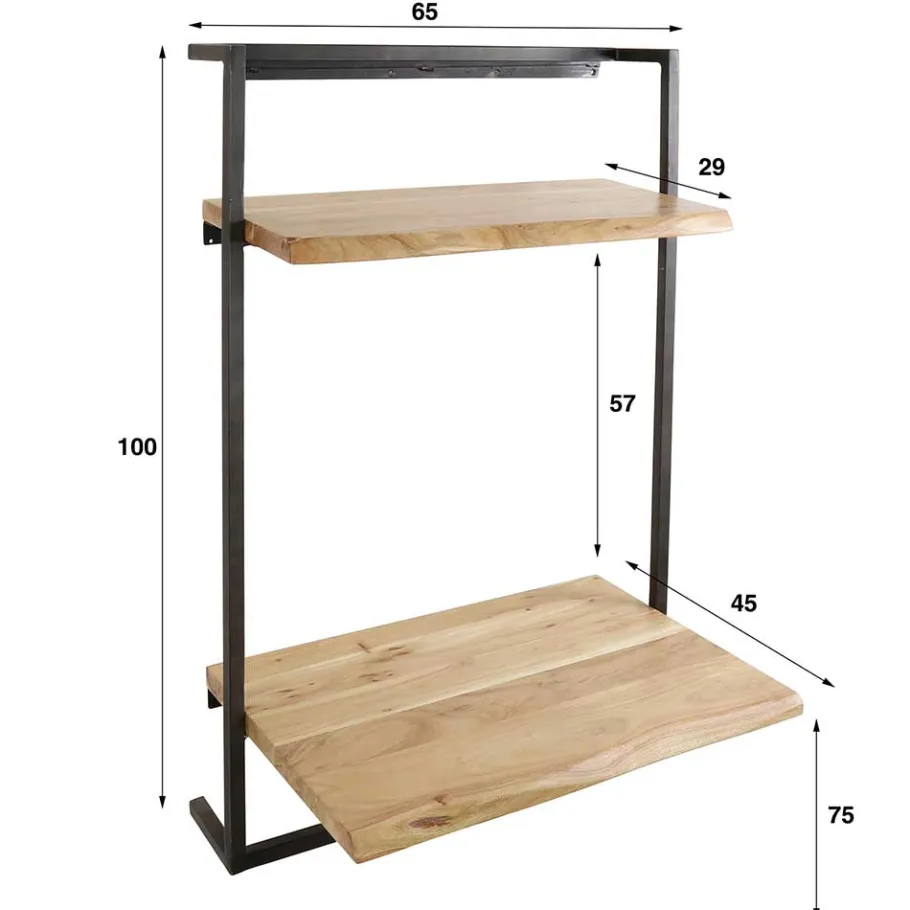 Wohnen Wand Schreibtisch mit Baumkanten Platten - Vadimma
