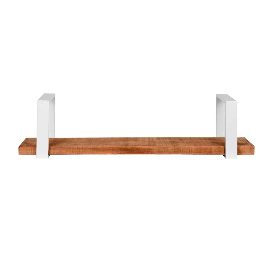 Discount Wohnen Wandboard aus Mangoholz & Metall Weiß - Siza