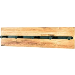 Outlet Wohnen Wandgarderobe aus Metall & Eichenholz - Cornello