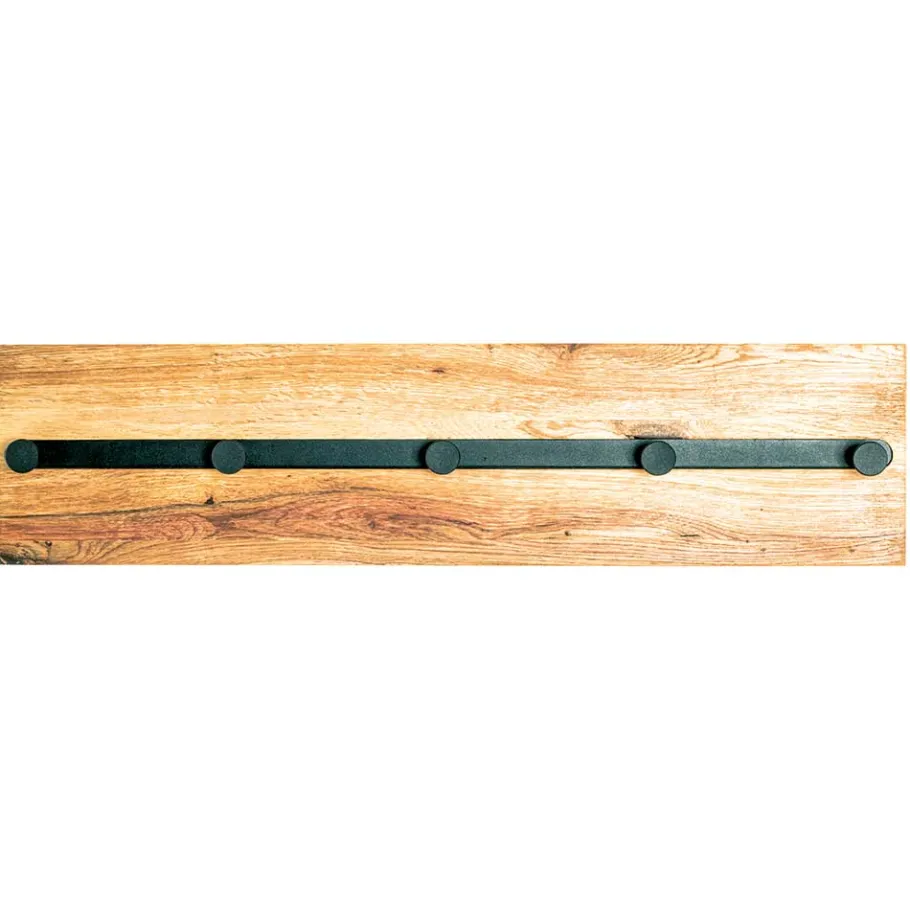 Outlet Wohnen Wandgarderobe aus Metall & Eichenholz - Cornello