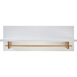 Wohnen Wandgarderobe mit Ablageboden & Holzstange - Catia