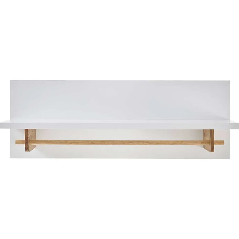 Wohnen Wandgarderobe mit Ablageboden & Holzstange - Catia