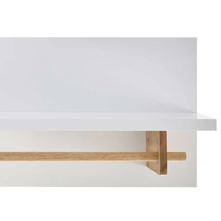 Wohnen Wandgarderobe mit Ablageboden & Holzstange - Catia