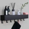 New Wohnen Wandregal mit Haken aus schwarzem Stahl - Romance