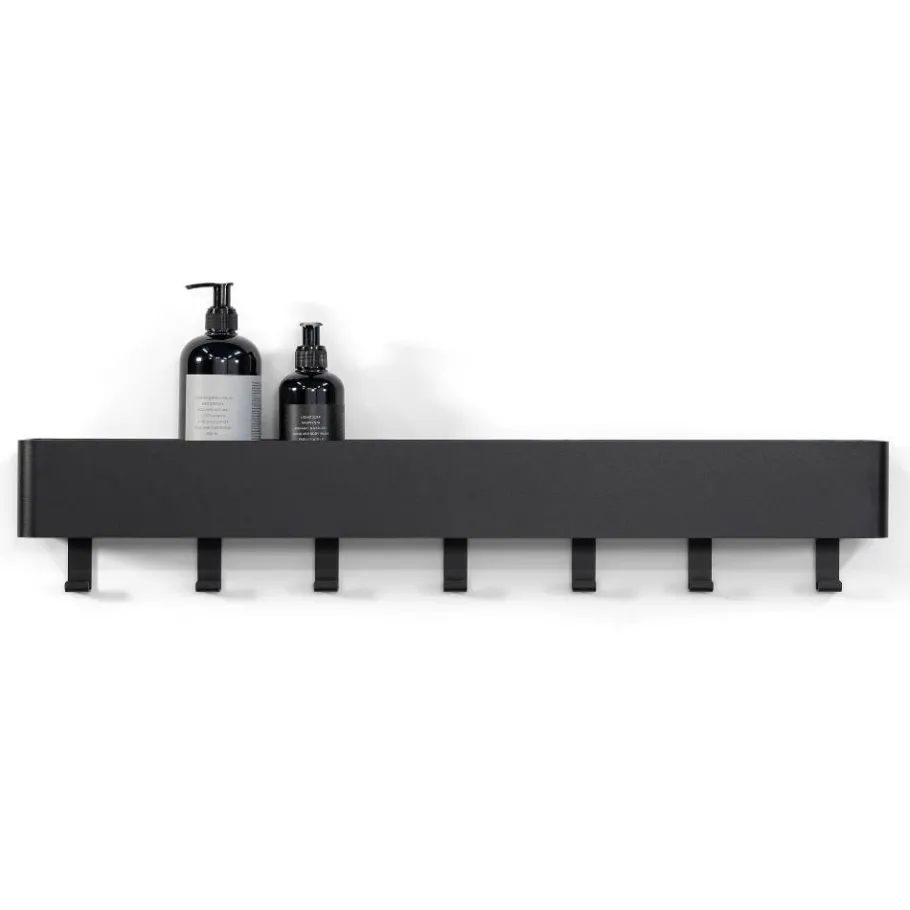 New Wohnen Wandregal mit Haken aus schwarzem Stahl - Romance