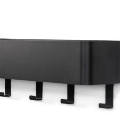 New Wohnen Wandregal mit Haken aus schwarzem Stahl - Romance
