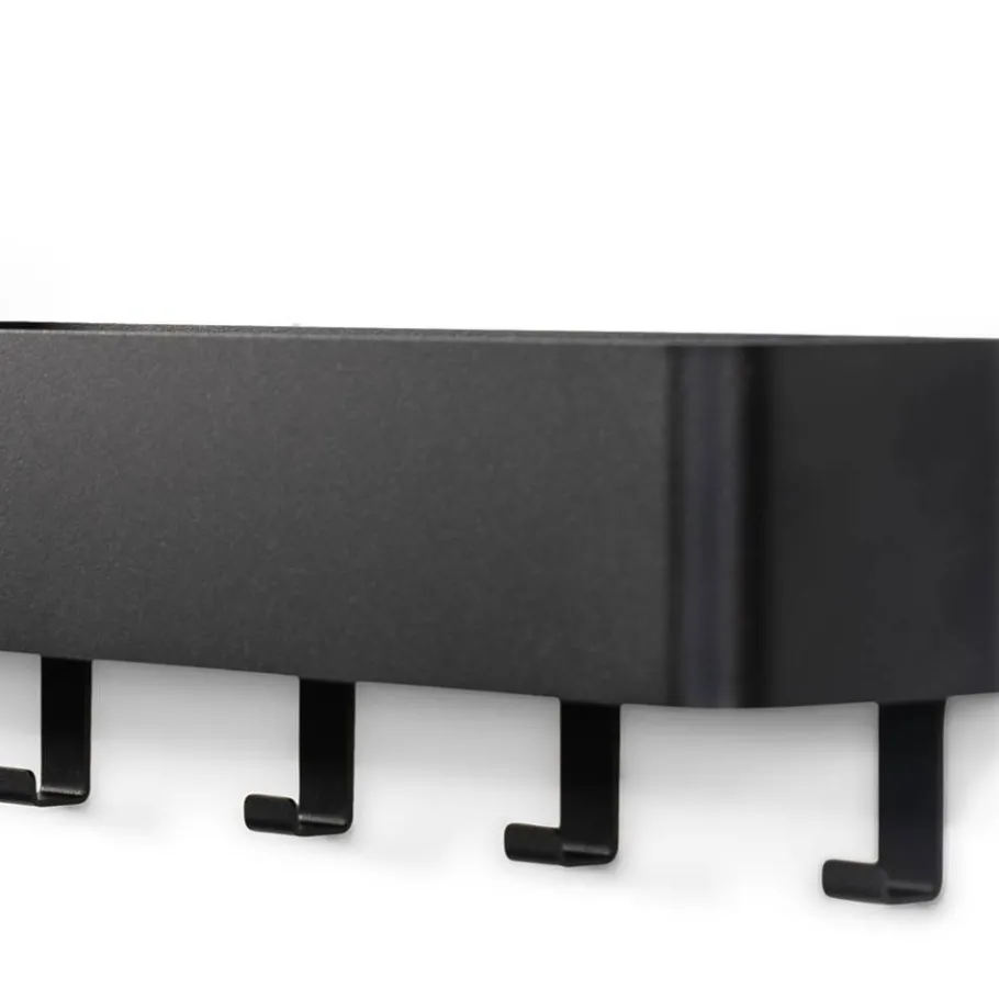 New Wohnen Wandregal mit Haken aus schwarzem Stahl - Romance