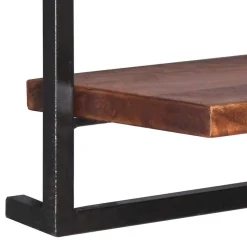 Outlet Wohnen Wandregal Set aus Metall & Massivholz - Fiorda (siebenteilig)