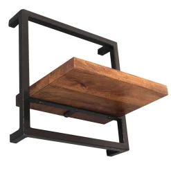 Outlet Wohnen Wandregal Set aus Metall & Massivholz - Fiorda (siebenteilig)