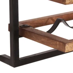 Outlet Wohnen Wandregal Set aus Metall & Massivholz - Fiorda (siebenteilig)