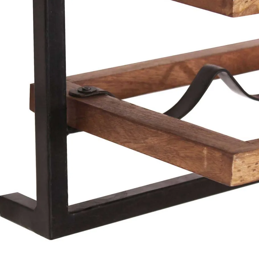 Outlet Wohnen Wandregal Set aus Metall & Massivholz - Fiorda (siebenteilig)