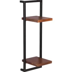Outlet Wohnen Wandregal Set aus Metall & Massivholz - Fiorda (siebenteilig)