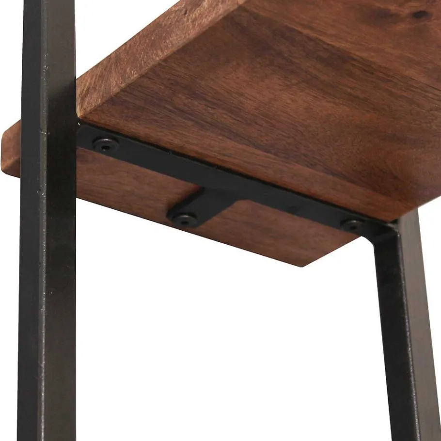 Outlet Wohnen Wandregal Set aus Metall & Massivholz - Fiorda (siebenteilig)