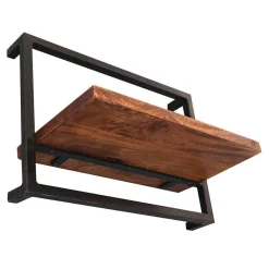 Outlet Wohnen Wandregal Set aus Metall & Massivholz - Fiorda (siebenteilig)
