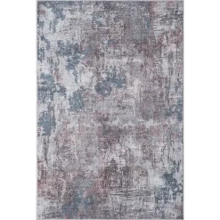 Clearance Wohnen Waschbarer Teppich in Blaugrau und Terracotta - Ursela