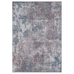 Clearance Wohnen Waschbarer Teppich in Blaugrau und Terracotta - Ursela
