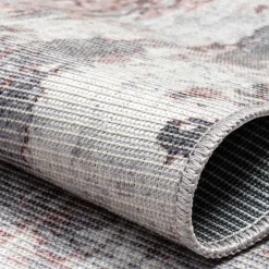 Clearance Wohnen Waschbarer Teppich in Blaugrau und Terracotta - Ursela