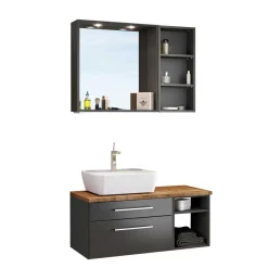 Hot Wohnen Waschbecken mit Schrank als Set - Estregos (dreiteilig)