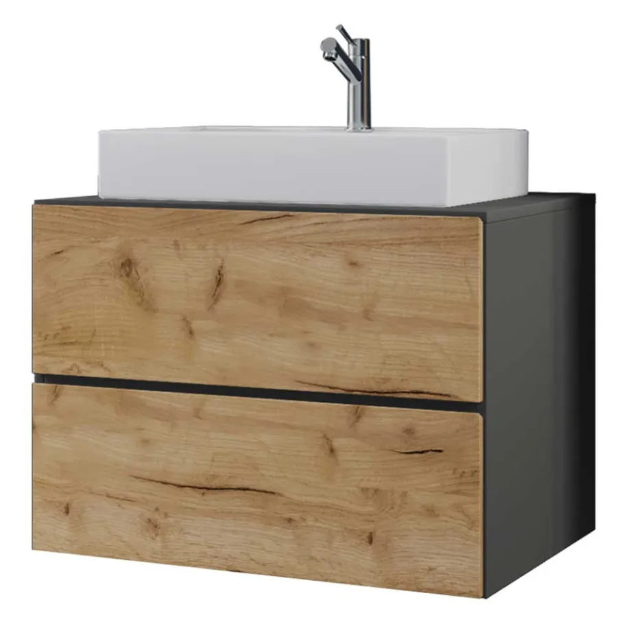 Outlet Wohnen Waschbeckenschrank mit Aufsatzbecken - Effect