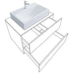 Outlet Wohnen Waschbeckenschrank mit Aufsatzbecken - Effect