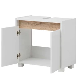 Clearance Wohnen Waschbeckenunterschrank in Weiß & Wildeiche - Etravia