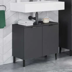 Discount Wohnen Waschbecken-Unterschrank in Dunkelgrau - Quado