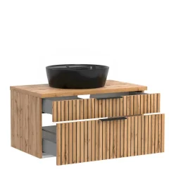 Best Wohnen Waschkonsole & LED Spiegel & Hängeschrank - Crystoga I (dreiteilig)