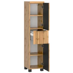 Best Wohnen Waschkonsole & Midischrank & LED Spiegel - Crystoga (dreiteilig)