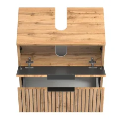 Best Wohnen Waschkonsole & Midischrank & LED Spiegel - Crystoga (dreiteilig)