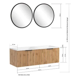 Sale Wohnen Waschkonsole Duo & Lichtspiegel & Schrank - Crystoga (vierteilig)