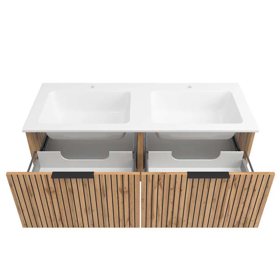 Sale Wohnen Waschkonsole Duo & Lichtspiegel & Schrank - Crystoga (vierteilig)