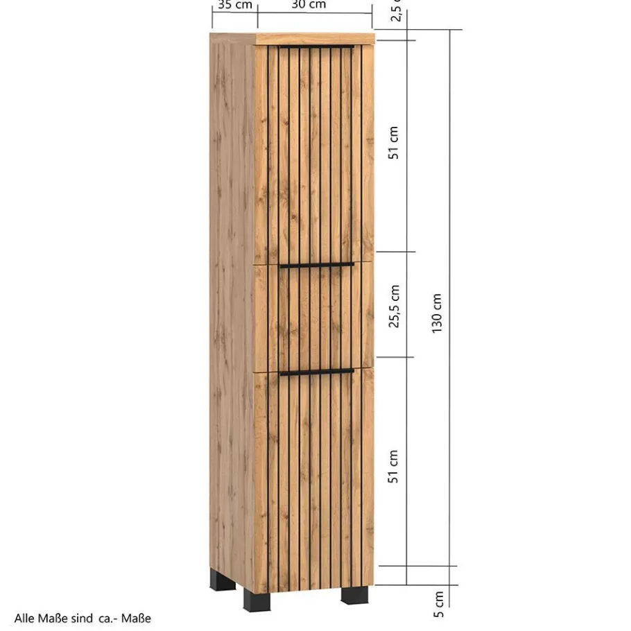 Clearance Wohnen Waschplatz & Midi-Schrank Set - Crystoga (dreiteilig)