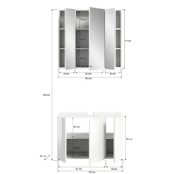 Clearance Wohnen Waschplatz & Spiegelschrank Set - Vitablos (zweiteilig)