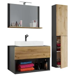 Clearance Wohnen Waschplatz Badmöbelset zweifarbig - Effect (dreiteilig)