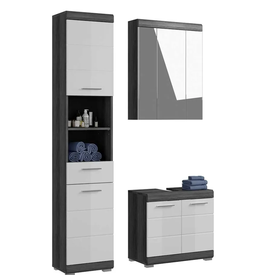Hot Wohnen Waschplatz Einrichtung & Hochschrank - Nancys (dreiteilig)