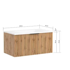 Wohnen Waschplatz Einrichtungsset Möbel - Crystoga (dreiteilig)