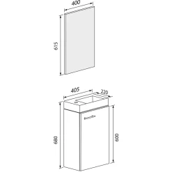 Clearance Wohnen Waschplatz fürs Gäste WC Set - Denima (zweiteilig)