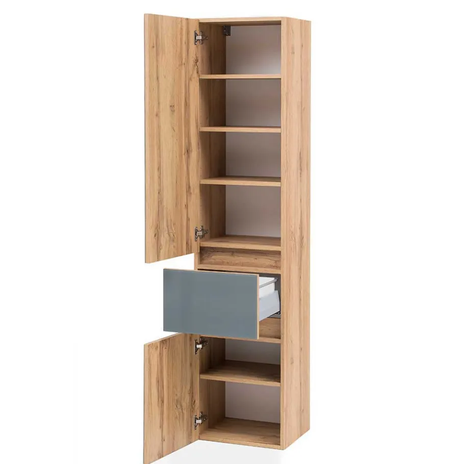 Outlet Wohnen Waschplatz Kombi & Hochschrank - Anviletca (dreiteilig)