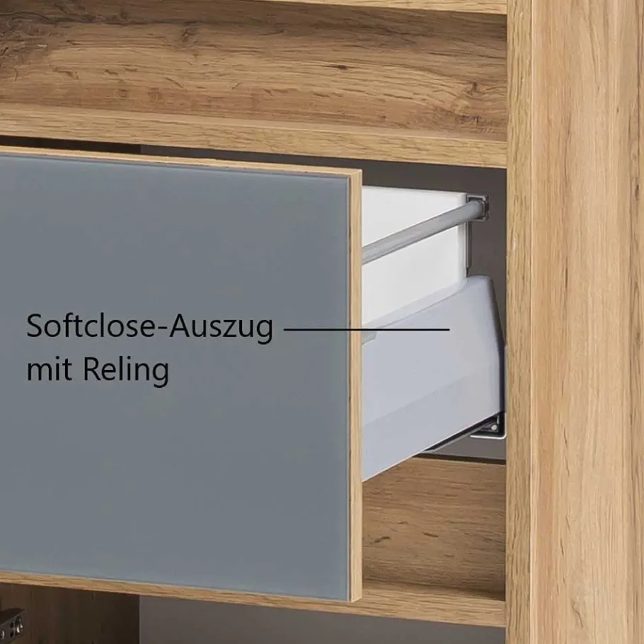 Outlet Wohnen Waschplatz Kombi & Hochschrank - Anviletca (dreiteilig)