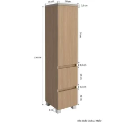 New Wohnen Waschplatz und Midischrank Set - Vibulam (dreiteilig)
