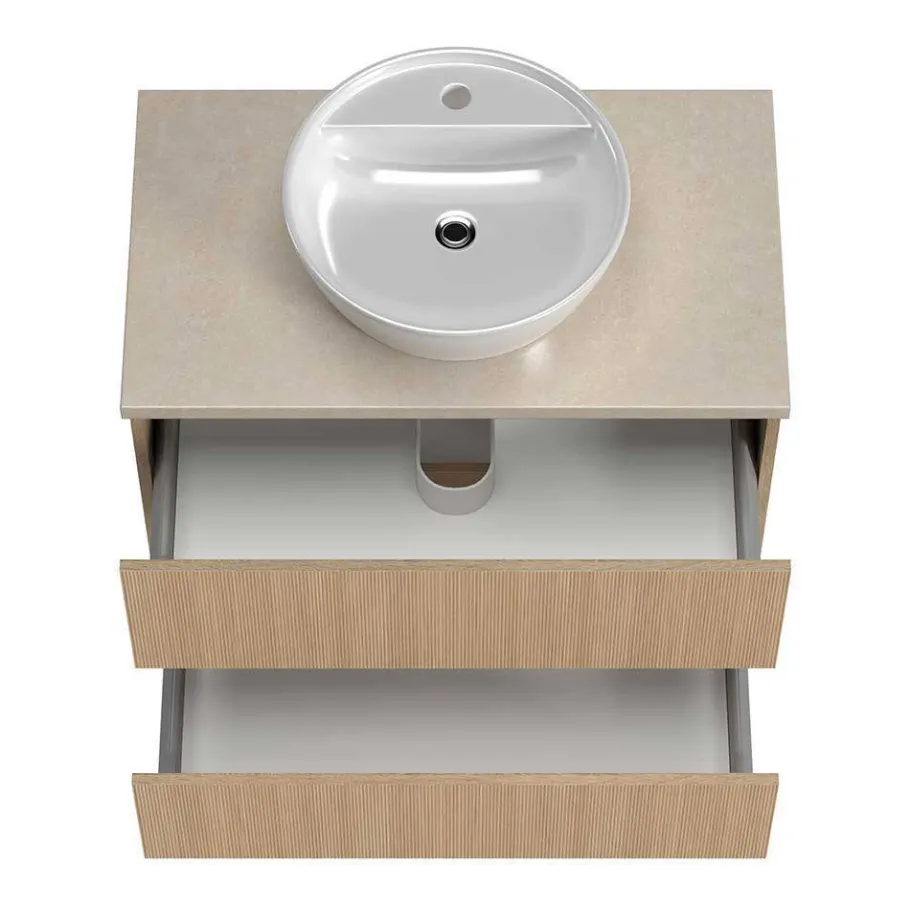 New Wohnen Waschplatz und Midischrank Set - Vibulam (dreiteilig)
