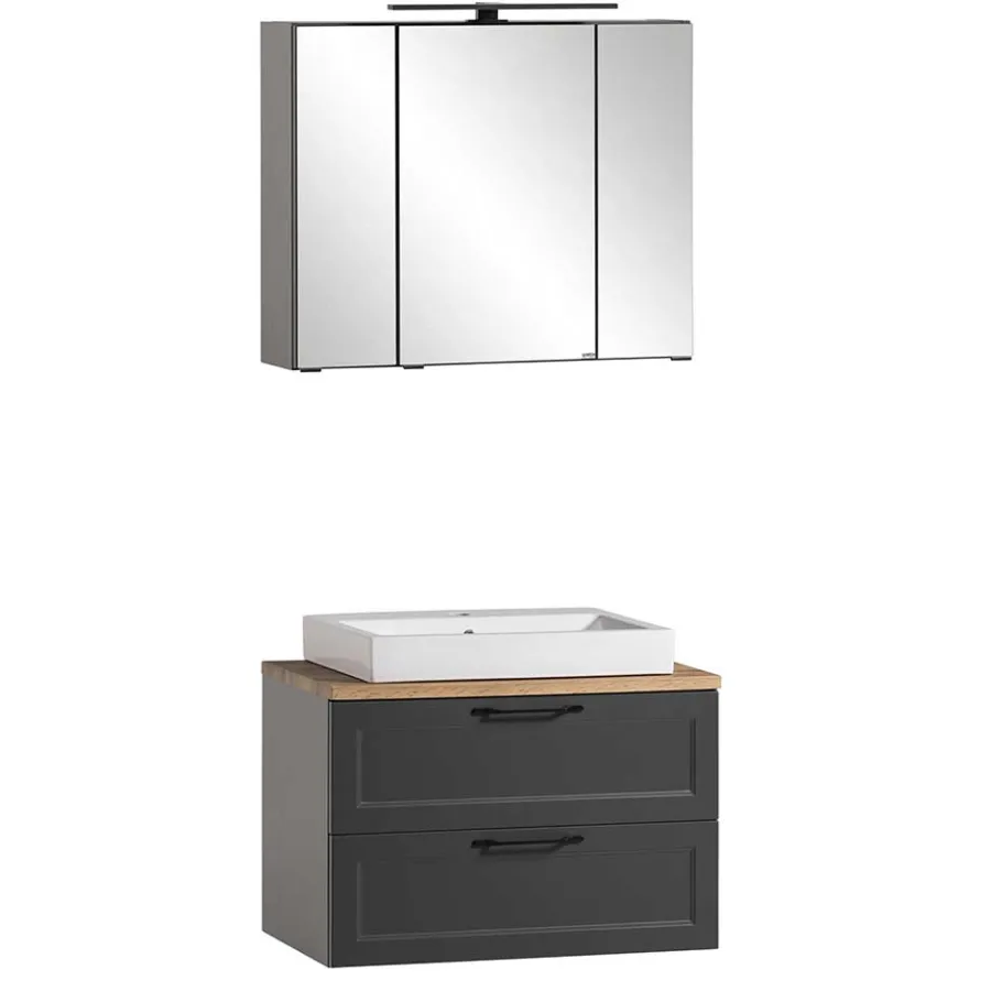 Outlet Wohnen Waschtischkonsole und Spiegelschrank Set - Novelya (zweiteilig)