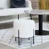 Sale Wohnen Webplüsch Hocker in Weiß - Janluca