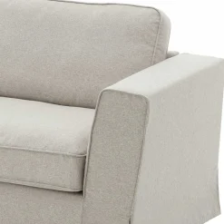 Hot Wohnen Webstoff Ecksofa in Hellgrau - Coisma