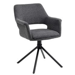 Outlet Wohnen Webstoff Tischsessel drehbar - Lameiro (2er Set)